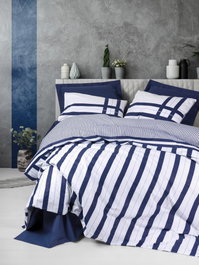 L'essentiel linge de maison Juego de funda de edredón Ranforce Azul oscuro 200x220 cm